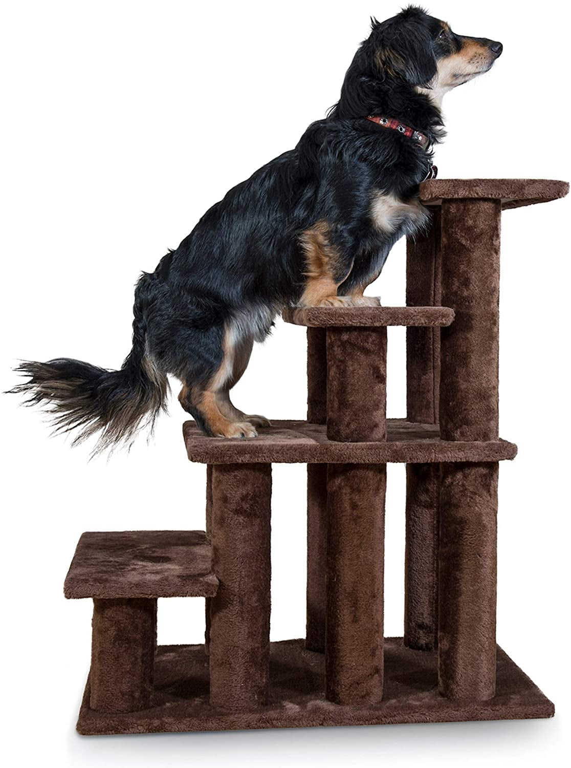 Steady Paws Multi-Step Pet Stairs for High Beds & Sofas - Brown, 4-Step